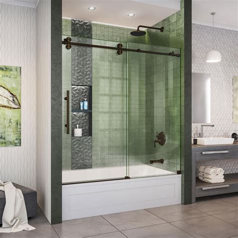 frameless tub shower door